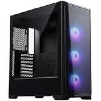 PHANTEKS Eclipse G370A PC korpuss, Midi Tower, SSI-EEB, RGB, rūdīts stikls — komplektā 3x 120 mm ventilatori, melns