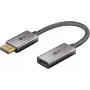 Plus DisplayPort > HDMI adaptera kabelis, 8K @ 60Hz (pelēks, 20cm, 32 Gbit/s)