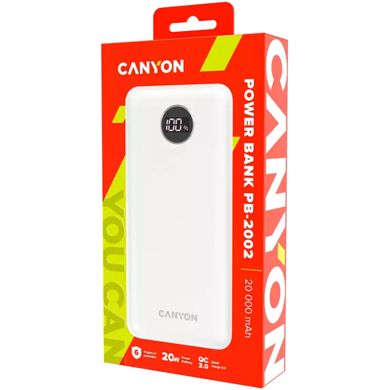 Portatīvais lādētājs Canyon PB-2002 20000 mAh
