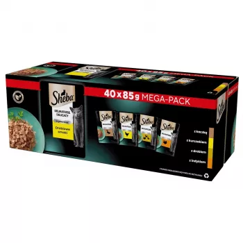 SHEBA Delicacy putnu gaļas garšas želejā - mitrā kaķu barība - 40x85 g