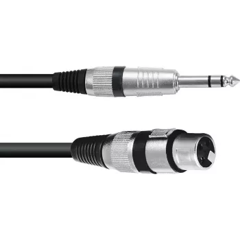 XLR uz 6.3 mm adaptera kabelis Omnitronic 30225180 — 1x XLR sievišķais uz 1x 6.3 mm ligzda, 0.9 m