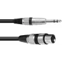 XLR uz 6.3 mm adaptera kabelis Omnitronic 30225180 — 1x XLR sievišķais uz 1x 6.3 mm ligzda, 0.9 m