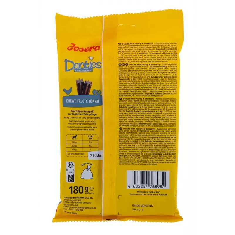 JOSERA Denties putnu gaļas ar mellenēm - suņu našķis - 180g