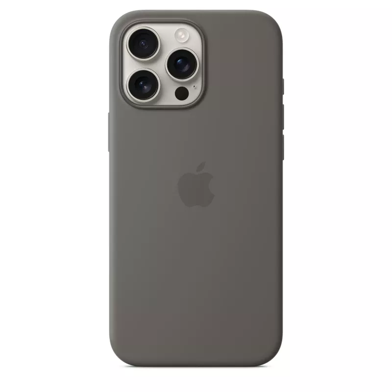 Silicone maciņš ar MagSafe iPhone 16 Pro Max – akmens pelēks