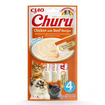 INABA Churu Chicken with Beef Recipe - kaķu gardumi - 4x14 g