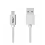 USB uz Micro USB datu kabelis Tellur Nylon Braided 1 m sudraba krāsā