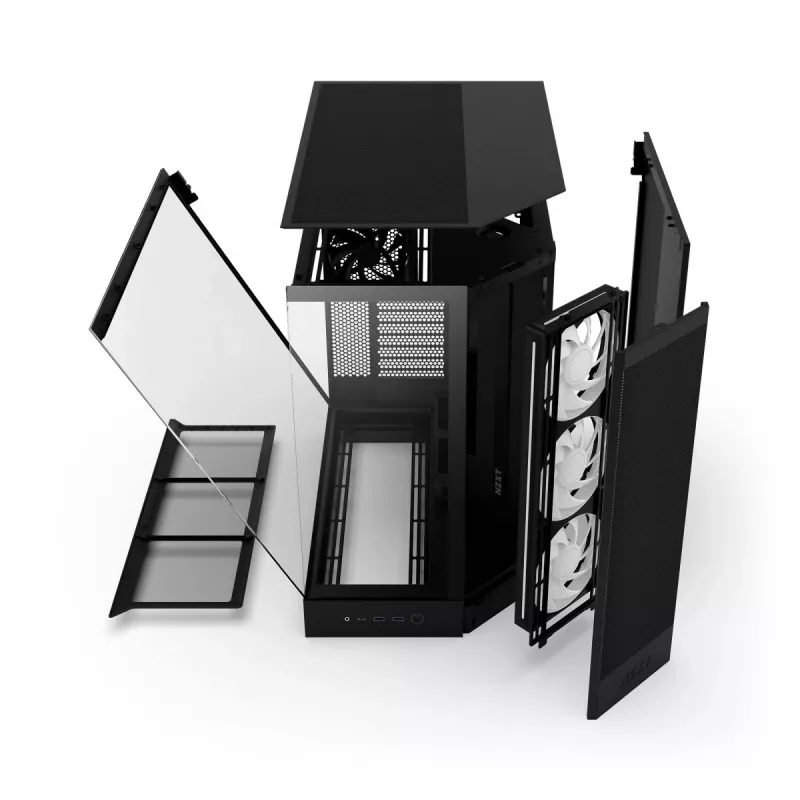PC korpuss NZXT H9 Flow RGB Midi Tower Melns