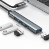 USB centrmezgls QOLTEC 53792, USB-C 3.1 uz 4 portiem (USB 3.0 x1, USB 2.0 x3)
