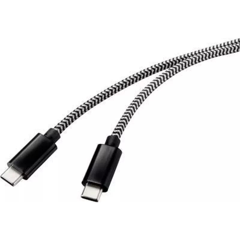 Renkforce USB 2.0 savienojuma kabelis [1x USB 2.0 spraudnis C - 1x USB 2.0 spraudnis C] 3,00 m melns/baltss (RF-4598412)
