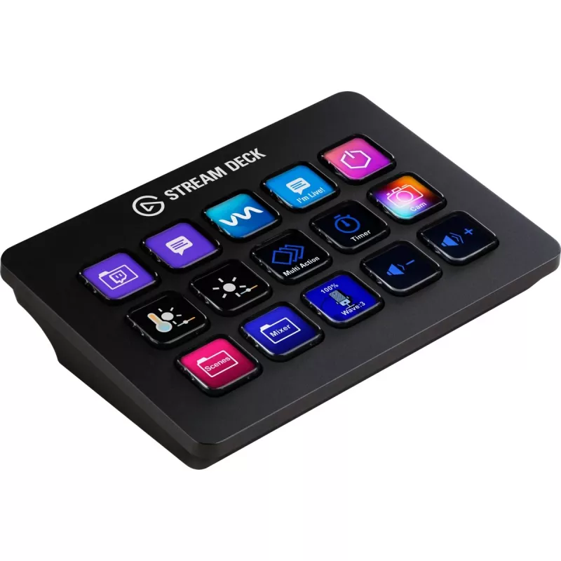 Elgato Stream Deck MK.2 pielāgojama 15 taustiņu USB uzdevumu vadības poga ar klasiskiem taustiņiem, melna