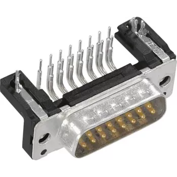 Harting D-SUB korpuss, polu skaits: 15, plastmasa, 45 °, pelēks, 09 67 015 0573, 1 gab. (09 67 015 0573)