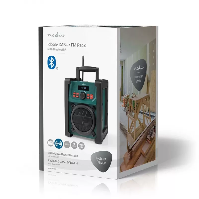 Radio Nedis RDDB3100GN 15W Bluetooth IP65 Melns/Green