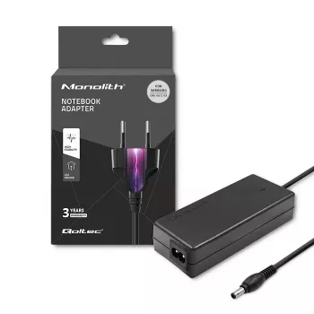Qoltec 50015.60W Barošanas adapteris Samsung | 60W | 19V | 3,15A | 5,5*3,5+pin | + strāvas kabelis