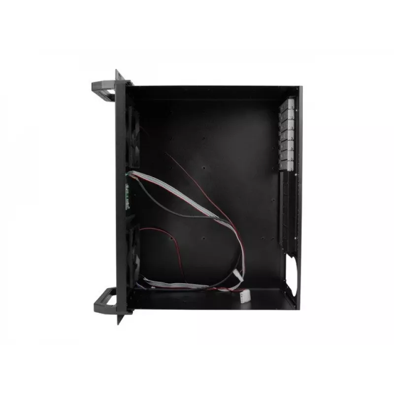 Plauktā montējams korpuss LANBERG SC01-3504-10B, 1x 3,5 collu + 1x 2,5 collu nodalījums, 7 paplašināšanas sloti, 2x 120mm priekšējie ventilatori, USB2.0