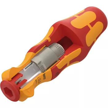 837 i RA Kraftform Kompakt VDE Handhalter mit Ratschenfunktion, Schraubendreher rot/gelb, für Wera VDE-Wechselklingen