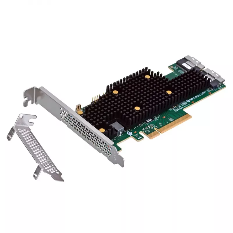 Broadcom BCM HBA 9600-16i SAS/SATA/NVMe interfeisa kartes/adapteris iekšējais SFF-8654