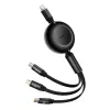 USB kabelis Baseus CAMJ010201 1,1 m USB 3.2 Gen 1 USB-C Mikro USB-A Lightning melns
