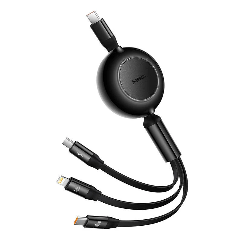 USB kabelis Baseus CAMJ010201 1,1 m USB 3.2 Gen 1 USB-C Mikro USB-A Lightning melns
