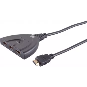 HDMI pārslēdzējs ShiverPeaks 05-02007 3x1 4K60Hz — 3 ieejas uz 1 izeju, UHD 3840x2160@60Hz