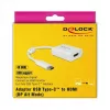 Video kabeļa adapteris DeLOCK 63937 USB Type-C uz HDMI 0.1m Balts