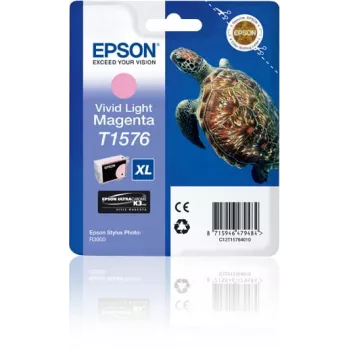 Epson Turtle T1576 Spilgti gaiši fuksīna, Augsta (XL) ietilpība, Spilgti gaiši fuksīna, Pigmenta bāzes tinte, 25.9 ml, 1 gab., 2300 lappuses