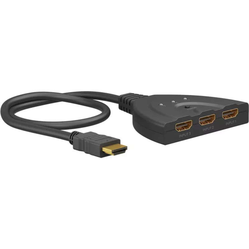 Goobay | HDMI pārslēdzējs 3 pret 1 (4K @ 30 Hz) | 58487 | Melns | HDMI ligzda | 3 HDMI ligzdas | 0,58 m