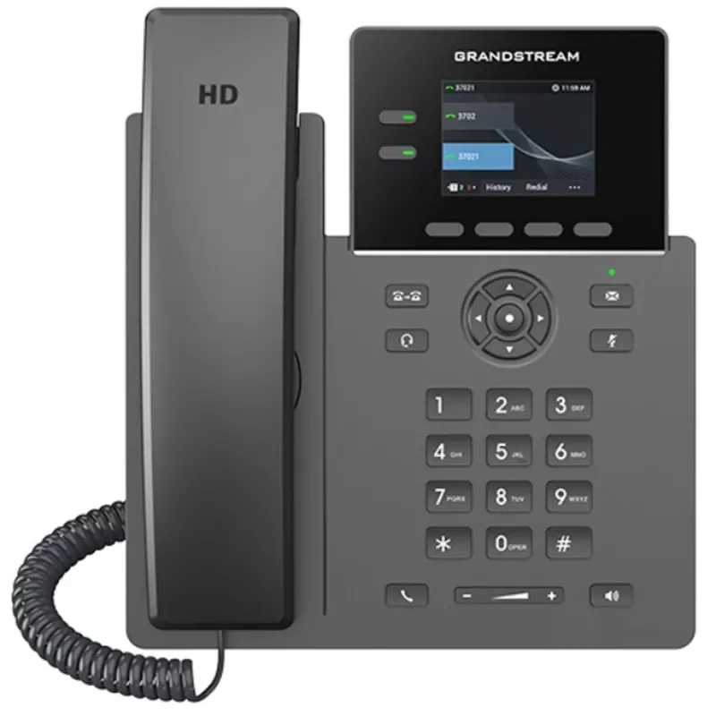 IP tālrunis Grandstream GRP2610 2 līniju HD audio, mobilo sakaru operatora klases VoIP tālrunis