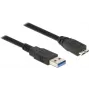 USB kabelis DeLOCK 85072 USB 3.2 Gen 1 1m USB A Micro-USB B melns