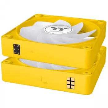 Thermaltake CT120 EX Reverse ARGB 120 mm korpusa ventilators, 3 gab. iepakojums, dzeltens