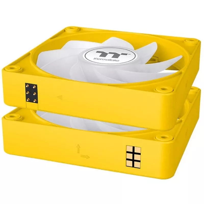 Thermaltake CT120 EX Reverse ARGB 120 mm korpusa ventilators, 3 gab. iepakojums, dzeltens