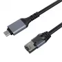 Interneta kabelis CAT6 UTP, USB Type-C - RJ45, 1m