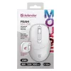 Bezvadu pele DEFENDER 52297 Silent Click — piemērota abām rokām, 2,4 GHz nano USB, 1600 DPI, balta