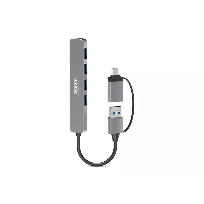 PORT CONNECT | USB-C/USB-A centrmezgls ar 4 USB-A 3.0 portiem, 5 Gbps
