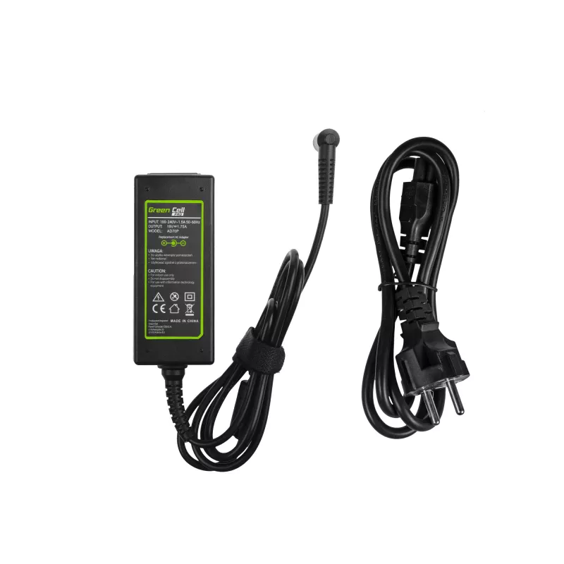 Strāvas adapteris Green Cell AD70P ASUS klēpjdatoriem, 33W, 19V 1.75A, iekštelpām, melns