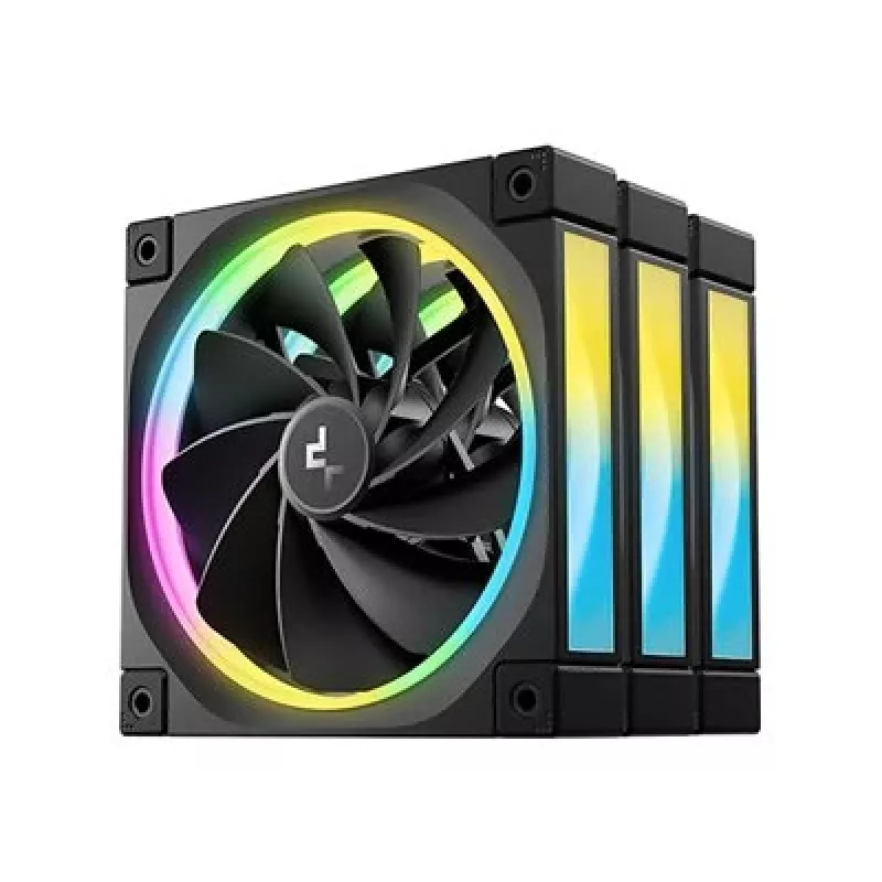 DeepCool FL12R 120mm ARGB korpusa ventilatori, 3 iepakojumā, melni
