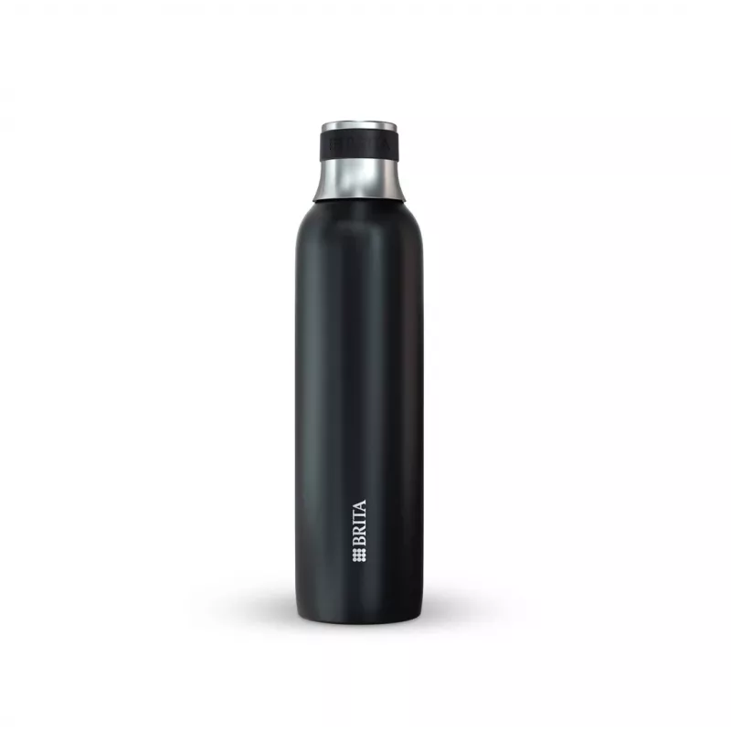 BRITA gāzēšanas pudele 650 ml, nerūsējošais tērauds, melna, piemērota trauku mazgājamajai mašīnai