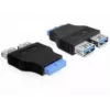 Delock Adapter USB 3.0 Pin Header Socket > 2 x USB 3.0 Socket - blakus (65324)