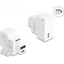 DELOCK Keystone modulis ar USB Type-A un USB Type-C uzlādes ligzdu PD 20 W balts