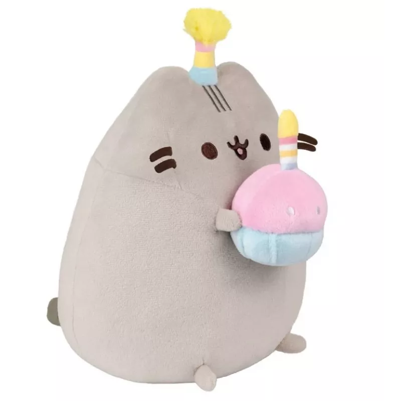 Plīša rotaļlieta Pusheen by Pusheen — 24 cm ar dzimšanas dienas cepuri un kūku