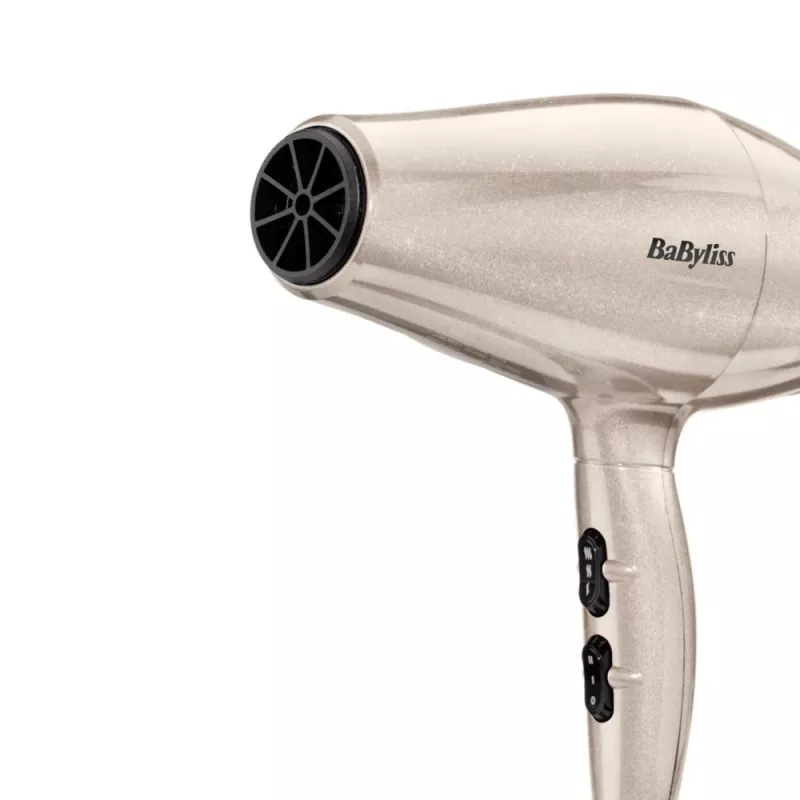 Matu žāvētājs BABYLISS 5914PE — 2000 W, DC motors, 3 siltuma līmeņi, 2 ātrumi, aukstās gaisa plūsmas funkcija, melns/zelts/rožu zelts