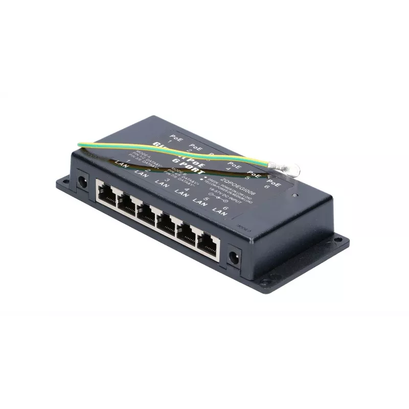 PoE inžektors Extralink Gigabit 6 Port 6x 1000Mb/s RJ45