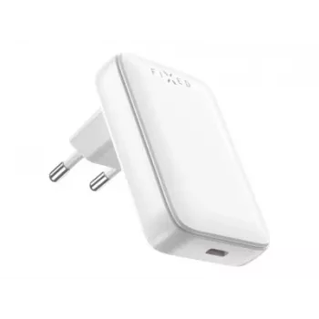 FIXED Slim USB-C ceļojumu lādētājs, GaN, PD atbalsts, 30W, Balts | Fixed