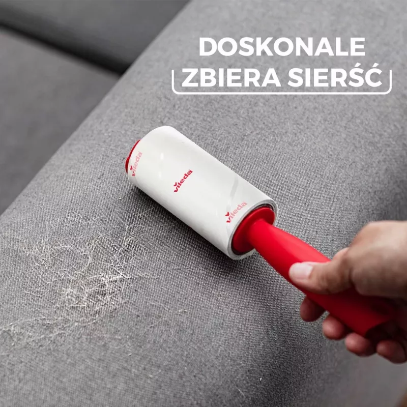 Apģērbu kopšanas rīks VILEDA 173390 — pašlīmējošs mājdzīvnieku spalvu rullītis, platums 52 mm, augstums 250 mm, ergonomisks rokturis