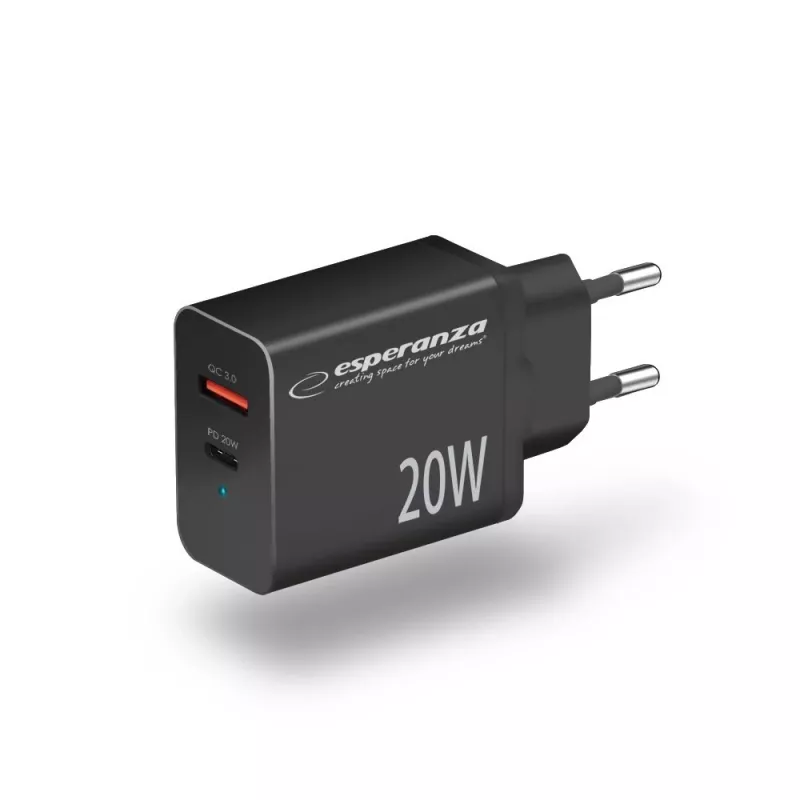 Esperanza EZC105K tīkla lādētājs 20 W melns