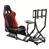 Sacīkšu kokpits huzaro Speed 6.0 ar regulējamu sēdekli, tērauda rāmi, 30°–90° leņķi, iztur līdz 120 kg, sarkans, 1080×1360×560 mm