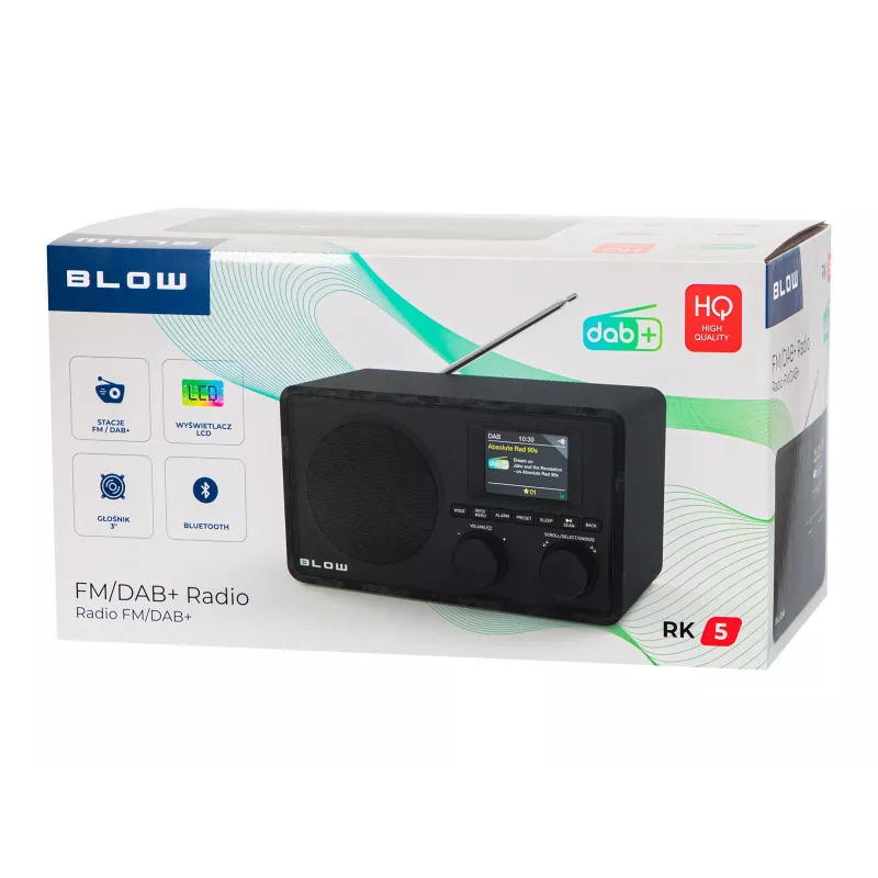 BLOW virtuves radio RK5 FM/DAB+ ar Bluetooth, melns
