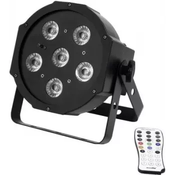 LED PAR gaisma EUROLITE SLS-603 6x3W melna – skatuves/vides apgaismojums, 18W kopā