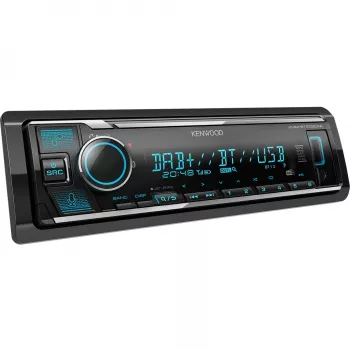 Elektronika KMM-BT508DAB, melna, 1 DIN, 200 W, 50 W, 24 h, AAC, FLAC, MP3, WAV, WMA