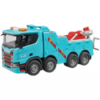 Rotaļlietu tehniskās palīdzības Scania Super 560 no BRUDER, modelis 03553, mēroga rotaļu transportlīdzeklis