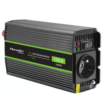 Auto invertors Qoltec Monolith 1200 W Melns 24 V
